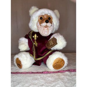 Robert Raikes Collectibles Wooden Faced Bear - Mr Santa Claus 18"